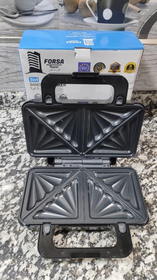 Panineuse 3 En 1 TOATS – Gaufre-SANDWICHS بانينوز 3في1 بقوة 1000واط كاملة – Image 3