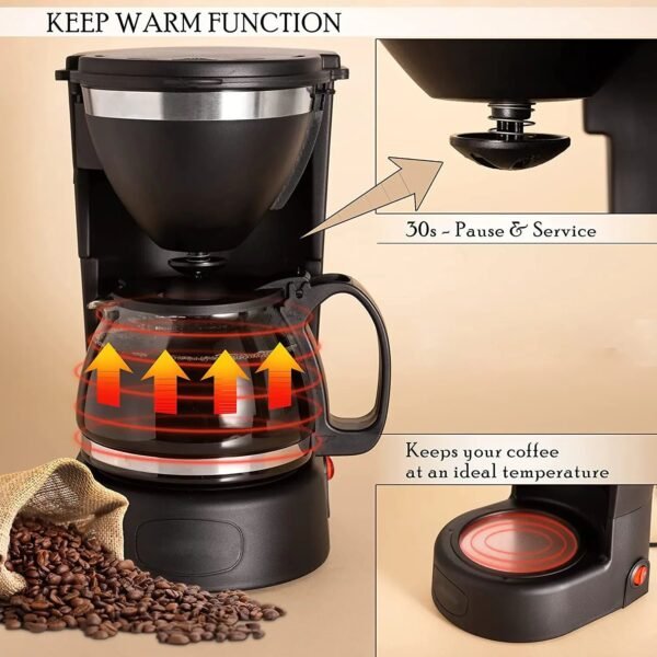 Cafetière Électrique 6 Tasses 650W Multismart MS-DF1011 – Image 2