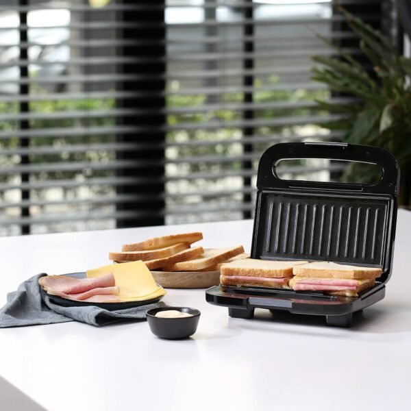 بانينوز شواية كهربائية 5في1 مع صفائح لصنع البسكويت PANINEUSE Multi-Grill Electrique 5en1 Pour De Delicieux Sandwiches Et Plats – Image 4