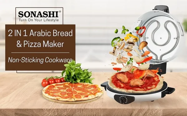 Sonashi Four A Pizza & A Pain Multi Fonction 1800 W – سوناشي ماكينة صنع الخبز العربي والبيتزا – Image 5